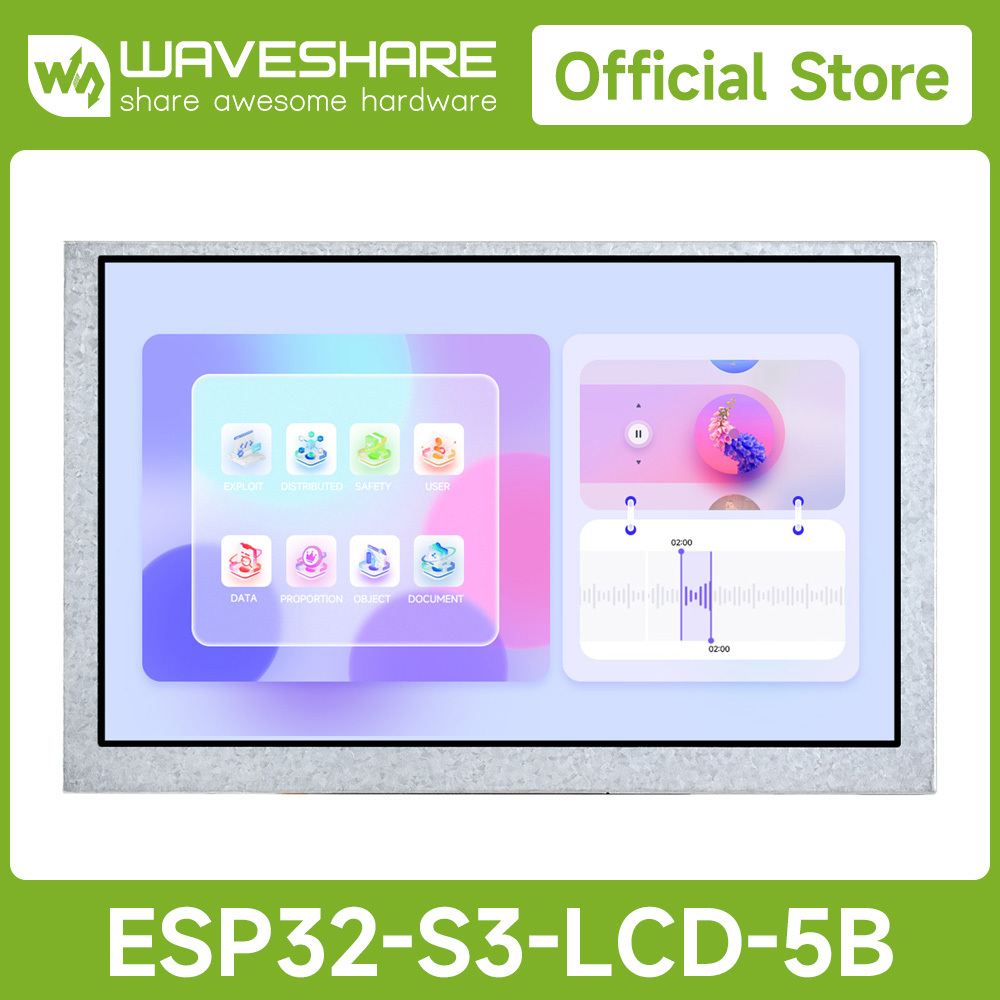 Esp32 Development Board - Waveshare ESP32-S3 5インチ静電容量式タッチディスプレイ開発ボード、32ビットLX7デュアルコアプロセッサー搭載、ディスプレイ付きESP32