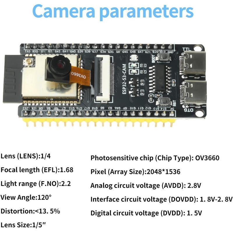 OV3660カメラ、N16R8モジュール、デュアルType- - Esp32 Wifi Bluetooth Module のレビューと価格