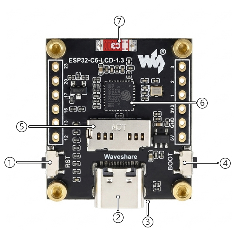ESP32-C6 LCD 開発ボード 1.3 インチディスプ - Espressif Esp32 のレビューと価格